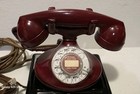 Near Antique Western Bell And Ringer Subset Phone System   Deep Red  excellent  
