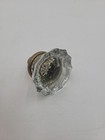 Antique Crystal Glass And Brass 12 Point Victorian Door Knob Replacement 