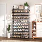 10 Tier Shoe Rack Tall Large Capacity 50 Pair Wide Shoe Organizer With Two Hooks