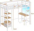 Twin Loft Bed With Desk Metal Loft Bed Frame With Charging Station Led Lights