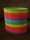 Rainbow Multi-colored Large Plastic Slinky Great Condition 6  X 6   