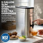5 Gallon Slim Stainless Steel Iced Tea Dispenser     Commercial Beverage Server