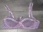 Vtg Victoria s Secret 34c Bra Purple Demi Mesh Lace Embroidery Coquette 