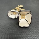    coach Essential Tea Rose Bag Charm Key Ring Ivory Leather Flower Keychain 