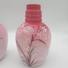 Matched Pair Of Thomas Webb   Attributed Enamel Painted Cameo Glass Vases
