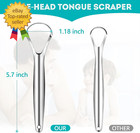 2 Pack Metal Tongue Scraper For Adults Stainless Steel Tongue Cleaner Travel