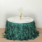 14 Ft Hunter Green Curly Taffeta Table Skirt Wedding Party Catering Trade Show
