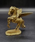 Vintage Mythical Winged Horse Pegasus Solid Brass Figurine On Base