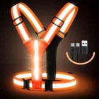 High Visibility Rechargeable Led Light Up Running Vest  Adjustable Night Running