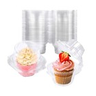 Pack Individual Cupcake Containers Plastic Cupcake Boxes Stackable 50