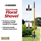 47 In  L Wood Handle Floral Carbon Steel Digging Shovel With Grip