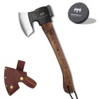 14 4  Camping Axe  Survival Hatchet With Sheath  1065 Carbon Steel  Beech Handle