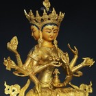 12  Old Antique Tibetan Buddhism Temple Bronze Gilt Usnisa Vijaya Buddha Statue