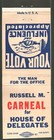1950s Russell Morris Carneal Virginia House Delegate Representative Williamsburg