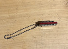 Vintage Japan Midget Harmonica 1 5  Mini Clean Shiny Silver With Red And A Chain