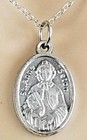 St Ann Of Seton Medal 925 Sterling Silver Chain Saint Pendant Necklace 18 