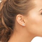 Solid 925 Sterling Silver  Cubic Zirconia Flower Stud Earrings Women Girls