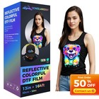 Qomolangma 13in X 164ft Colorful Uv-resistant Reflective Dtf Film Roll Cold Peel