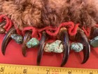 1890s Native American  Otter Fur  30 Claws  Turquoise  Necklace Fantastic Piece 