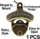 Funny Bottle Opener Wall Mounted Stainless Vintage Screw In Table Beer Cola Cap