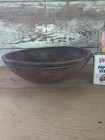 Antique Wooden Primitive Bowl 17 5  Old Repair