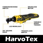 Cordless Ratchet Wrench 3 8inch For Dewalt 20v Max Battery 88nm 65 Ft-lb W light