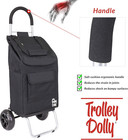 Portable Folding Shopping Cart 7 Compartments   Oversized Wheels Removable Bag 
