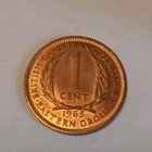 1965 British Caribbean Territories Red Cent-nice Luster Queen Elizabeth Ii Km  2