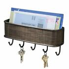 Wall Mount Key Rack Hanger Holder 5 Hook Home Decor Chain Storage Keys Organizer