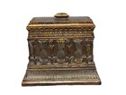 Vintage Antique Style Jewelry Casket Trinket Box Gilded Bronze Tone Ornate