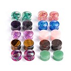 Set Of 10 Pairs Mixed Stone Ear Plugs Ear Gauges Ear Tunnels Double Flare Plu   