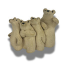 Michele Dube Family Of Bears Pottery Sculpture Signed Art Pottery Bear Figurine
