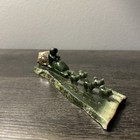 Vintage Alaskan Carved Inuit eskimo   Dogsled Figurine Genuine Jade