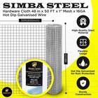 Galvanized Welded Wire Fence 48 x50ft 1  16ga Simba Steel Hardware Cloth Mesh