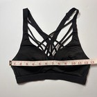 Victoria   s Secret Vsx Sports Bra 32b Jet Black Strappy Wireless Criss Cross