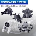 Engine Motor Mounts Set - Compatible With Honda Odyssey 2008 2009 2010 V6 3 5   