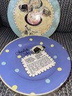 Pot Lucky By Rosanna  set Of 4  Dessert Plates Cake Recipes Retro Polka Dot W box