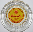 Vintage Glass Ashtray Sands A Hughes Hotel Sun Logo Las Vegas Nevada Excellent  