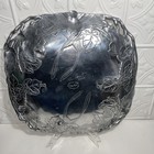 Rare Hand Signed Arthur Court Aluminum Tray Birds Large Serving Platter Vintage