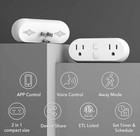 Hbn Smart Plug 15a  Wifi bluetooth Outlet Extender Dual Socket Works With Alexa