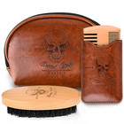 Menesia Beard Brush And Comb Set Boar Bristle Hair Beard Brush Kit With Small