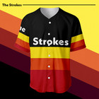 The Strokes Baseball Jersey Mens Casablancas 77 Band Retro Button Up Shirt