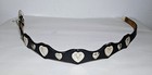Vintage Ornate Silver Tone Heart Conchos Floral Buckle Leather Belt Size 26