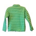 Lands    End Kids Packable Down Puffer Jacket Green Blue Zip Lightweight Warm   