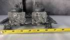 Vintage Silver metal Double Inkwell With Ornate Design  M-107
