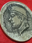 Hobo Kennedy Skull Head - Hobo Half Dollar Coin - Novelty Hand Carved Coin