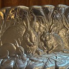 Arthur Court Vtg 1990 Bunny Rabbit Easter Aluminum Oblong Serving Tray 18  X 6 