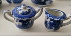 Vintage Occupied Japan Blue Willow 25pc Child   s Tea Set Childrens White   Blue