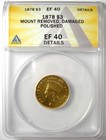 1878 Three Dollar Indian Gold Coin  3 - Certified Anacs Xf40 Details  ef40 