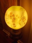 Antique Vintage Parlor Lamp Globe Shade Ball Gwtw Hand Painted Floral 9 1 2 